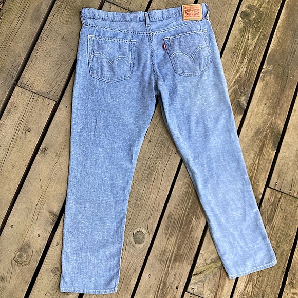 Rare LEVI’S Linen Jeans Relax Fit Boyfriend Blue Lightweight Size 30 - Picture 7 of 16